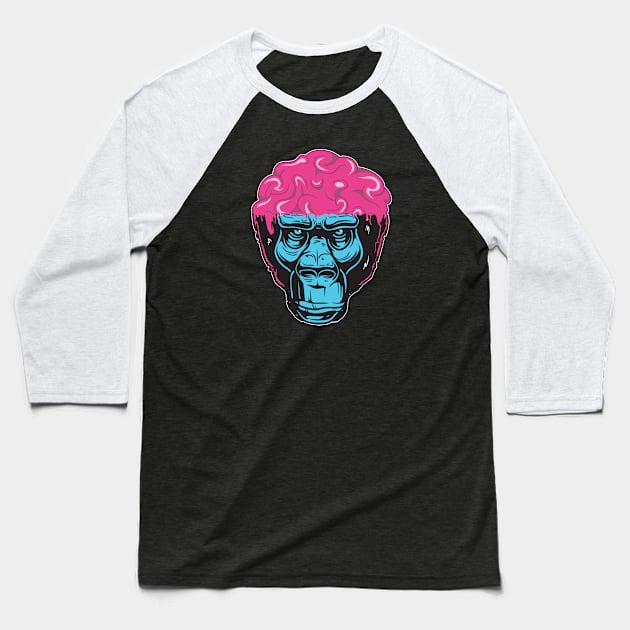 Brain Monkey Chimpanse Baseball T-Shirt by Foxxy Merch